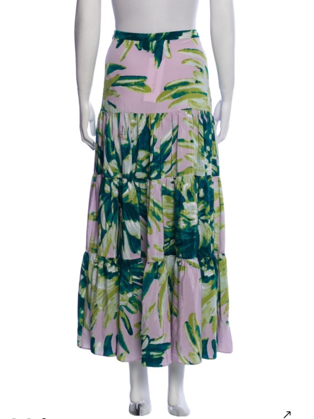 Just Cavalli Tropical Print Silk Maxi Skirt - Picture 8 of 10
